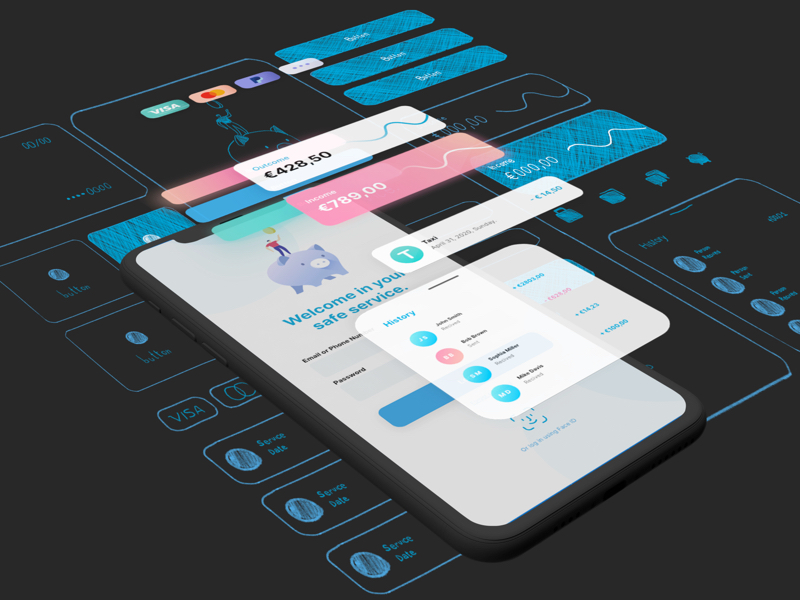 The aim of this project was to create a UI-Kit for Financial and Banking Apps, following smooth UI guiding lines and thinking about a possible user. Shapes, colours and constructions are all build thinking about the readability and trustability.