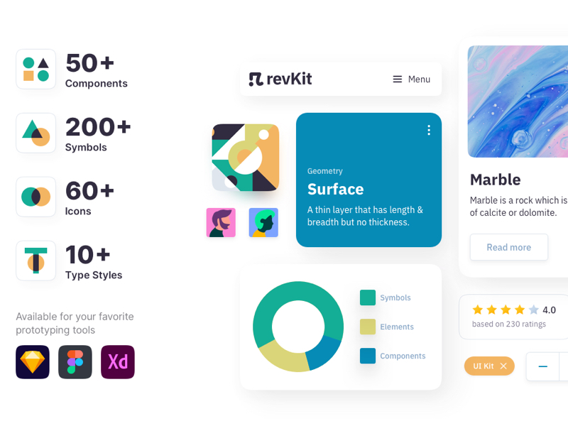 RevKit is a design system UI Kit for busy designers like you. You can now quickly create flexible web design prototypes. RevKit is available for Sketch App, Figma, and XD. It is ready to seamlessly fit into your existing design workflow. Happy Prototyping!!